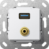 Мех-м с накладкой USB с/у usb пластик белый IP20 Gira System 55 | 568603 | GIRA - артикул 568603
