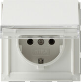 Розетка Gira TX 44 1-мест. 1мод. механизм с накладкой с З/К скр. уст-ки16А 220-250В с крышкой IP44 белый | 041066 | GIRA - артикул 041066