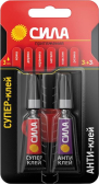 Супер-клей СВЕРХПРОЧНЫЙ 3 г + АНТИКЛЕЙ 3 г | C0039400 | СИЛА - артикул C0039400