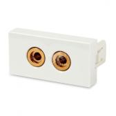 Модуль розетки Hi Fi 2 порта 1М 45x22.5мм белый - артикул 250106