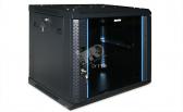 Шкаф настенный 19-дюймовый (19) 12U 650x600х600мм стеклянная дверь с перфорацией по бокам/ ручка с замком черный - артикул 48970