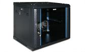 Шкаф настенный 19д 22U 1086*600*600 стеклянная дверь с перфорацией ручка замок черный разобранный (54123) - артикул 54123