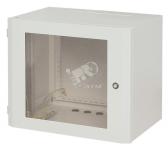 Шкаф настенный 19 дюймовый SWJ 18U 871x600х300 с стеклянной дверью серый сбранный (10973) - артикул 10973