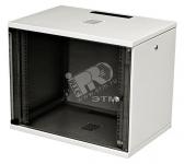 Шкаф настенный 19 дюймовый SU 15U 737x600х600 с стеклянной дверью серый сбранный (35420) - артикул 35420