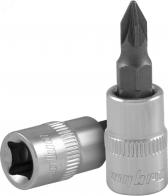 Насадка торцевая 1/4''DR с вставкой-битой POZIDRIVE®, PZ1 - артикул 055665