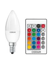 Лампа светодиодная LED Star B 25 4.5W/827 4.5Вт свеча матовая 2700К тепл. бел. E14 250лм 220-240В RGBW + DIM с пультом диммир. пластик. OSRAM 4058075045736 - артикул 4058075045736