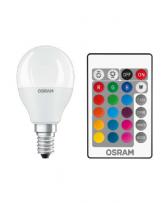 Лампа светодиодная LED Star P 40 5.5W/827 5.5Вт шар матовая 2700К тепл. бел. E14 470лм 220-240В RGBW + DIM с пультом диммир. пластик. OSRAM 4058075144385 - артикул 4058075144385