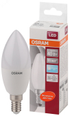 Лампа светодиодная LED 5Вт Е14 CLB40 FR белый, матовая свеча OSRAM (4058075056886) - артикул 4058075056886