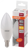 Лампа светодиодная LED 8Вт E14 CLB75 тепло-бел, матов.свеча OSRAM - артикул 4058075210684