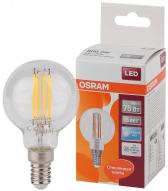 Лампа светодиодная LED 6Вт E14 CLP75 белый, Filament прозр.шар OSRAM - артикул 4058075218178