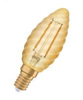 Лампа светодиодная филаментная LED 1,5Вт Е14 2400К 120лм свеча витая золото 230V FIL CL BW  (замена 12Вт) OSRAM Vintage 1906 (4058075293243) - артикул 4058075293243