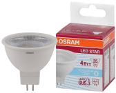 Лампа светодиодная LED 4Вт GU5.3 5000К 300лм 230V CL MR16 (замена 35Вт) OSRAM LS (4058075481138) - артикул 4058075481138