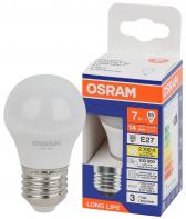 Лампа светодиодная LED 7Вт Е27 2700К 600Лм шар 220В (замена 60Вт) OSRAM - артикул 4099854186516