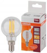 Лампа светодиодная LED 6Вт E14 CLP75 тепло-бел, Filament прозр.шар OSRAM (4058075218147) - артикул 4058075218147