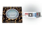 DLS-P205 GU5.3 CHROME/BLACK Светильник декоративный встраиваемый, серия Peonia. Квадратный. Без лампы, цоколь GU5.3. Металл/стекло. Хром/черный+золото. ТМ Fametto (DLS-P205-2001) - артикул DLS-P205-2001
