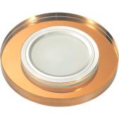 DLS-L106 GU5.3 CHROME/BRONZE Светильник декоративный встраиваемый, серия Luciole. Без лампы, цоколь GU5.3. Доп. светодиодная подсветка 3Вт. Металл/стекло. Хром/бронза. ТМ Fametto (DLS-L106-2001) - артикул DLS-L106-2001