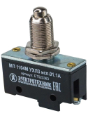 МП 1104М УХЛ3 исп.01.1А, 2-х пол., 10А, 660В,     1з+1р, IP00, толкатель сферический, фронтальный   гайками, винт, микровыключатель (ET523363) - Электротехник, артикул ET523363