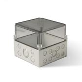 Корпус термопластиковый Cubo S 175 x 175 x 150 мм, 75 мм основание, метрические выбивные отверстия, прозрачная крышка, PC, IP 66/67 (SPCM181815HT) - артикул SPCM181815HT