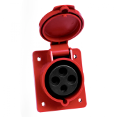 Розетка кабельная 32А 3Р+Е IP44 скрытая 380В 424 - артикул ps-424-32-380