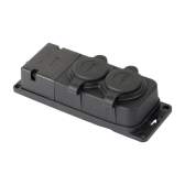 Роз. двухмест. с защит. крышками каучуковая 230В 2P+PE 16A IP44 EKF DIY (RPS-018-16-230-44-r) - артикул RPS-018-16-230-44-r