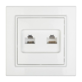 Розетка Минск RJ-45+Phone СП белая - EKF, артикул ERK00-135-10