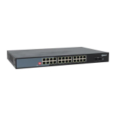 Коммутатор промышленный неуправляемый U-2GX/SFP-24GTP-R, 2 порта 1000Base-X SFP, 24 порта 10/100/1000Base-T(X) RJ45 c PoE, монтаж в 19'' стойку TSX EKF - артикул TSX-U-2GX/SFP-24GTP-R