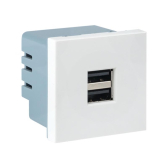 Розетка USB, сила тока 2.1 А (2 гнезда) без индикатора - EKF, артикул E2MR2-20USB-10