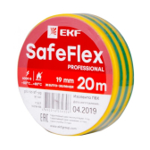 Изолента ПВХ желто-зеленая 19мм 20м серии SafeFlex - артикул plc-iz-sf-yg