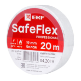 Изолента ПВХ белая 19мм 20м серии SafeFlex - EKF, артикул plc-iz-sf-w