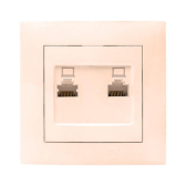 Валенсия розетка компьютерная RJ-45 2-местная кремовая - EKF, артикул EWK02-035-20
