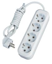 Удлинитель бытовой 4 розетки шнур 7м с заземлением 10А ПВС 3х0.75 - артикул UBP10-375-4-07
