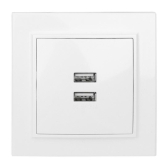 Минск Розетка USB 2-местная СП 2,1А  белая - EKF, артикул ERR-2USB-100