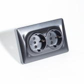 Розетка электрическая 2x2К+З, 16А, 220-250V (антрацит) | 201023 | SPL - артикул 201023