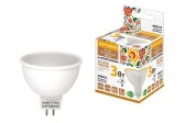 Лампа светодиодная MR16-3 Вт-230 В-4000 К-GU5,3 Народная - артикул SQ0340-0127