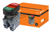 Кнопка двойная MPD4-11R (зеленая/красная) (LED) в сборе d22мм/24В (ПУСК/СТОП) линза красная | SQ0747-0066 | TDM - артикул SQ0747-0066