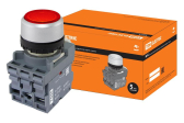 Кнопка с фиксацией MP2-21R(LED) в сборе d22мм/220В 1з+1р красная - артикул SQ0747-0021