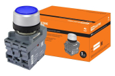 Кнопка с фиксацией MP2-21L(LED) в сборе d22мм/220В 1з+1р синяя (SQ0747-0024) - артикул SQ0747-0024