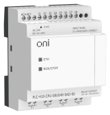 ПЛК 410 Модуль ЦПУ 4 DI 4 UI 4 RO 24В DC или AC EP | PLC-410-CPU-08U04R-0AD-00 | ONI - артикул PLC-410-CPU-08U04R-0AD-00