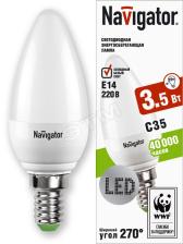 Лампа светодиодная LED 3.5вт E14 белая матовая (свеча) (94140 NLL-C35) - артикул 94140 NLL-C35