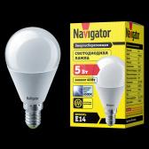 Лампа светодиодная LED 5вт Е14 дневной шар (61252 NLL-P-G45) - Navigator Group, артикул 61252 NLL-P-G45