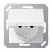 Розетка SCHUKO® 16A 250V с крышкой; термопласт; белый матовый | A1520BFKLWWM | Jung - артикул A1520BFKLWWM