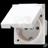 Штепсельная розетка SCHUKO 16A 250V~ с крышкой  оранжевая (120-1011) - артикул 120-1011