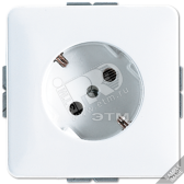 Розетка штепсельная SCHUKO с поворотом на 45 гр. 16A 250V слоновая кость (520-45) - артикул 520-45