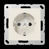 Розетка штепсельная SCHUKO 16A 250V с защитой от детей слоновая кость - артикул ABA520KI