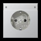 Розетка штепсельная SCHUKO 16A 250V с полем для надписи алюминий - артикул AL2520NA