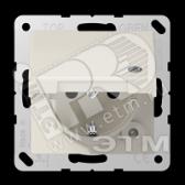 Розетка штепсельная SCHUKO 16A 250V с откидной крышкой и индикацией напряжения слоновая кость - артикул AS520KLKO