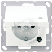 Розетка штепсельная SCHUKO 16A 250V с откидной крышкой и индикацией напряжения белая - артикул AS520KLKOWW