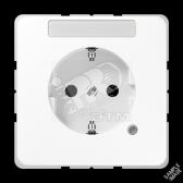 Штепсельная розетка SCHUKO 16A 250V~ с индикацией напряжения и полем для надписи  коричневая (CD520NAKOBR) - артикул CD520NAKOBR