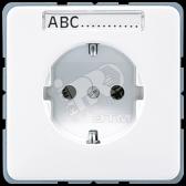 Розетка штепсельная SCHUKO 16A 250V с полем для надписи белая (CD520NAWW) - артикул CD520NAWW