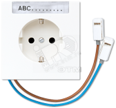 Штепсельная розетка SCHUKO 16A, 250V~ с полем для надписи и подцветкой  белая - артикул LS520-OINAWWLDW